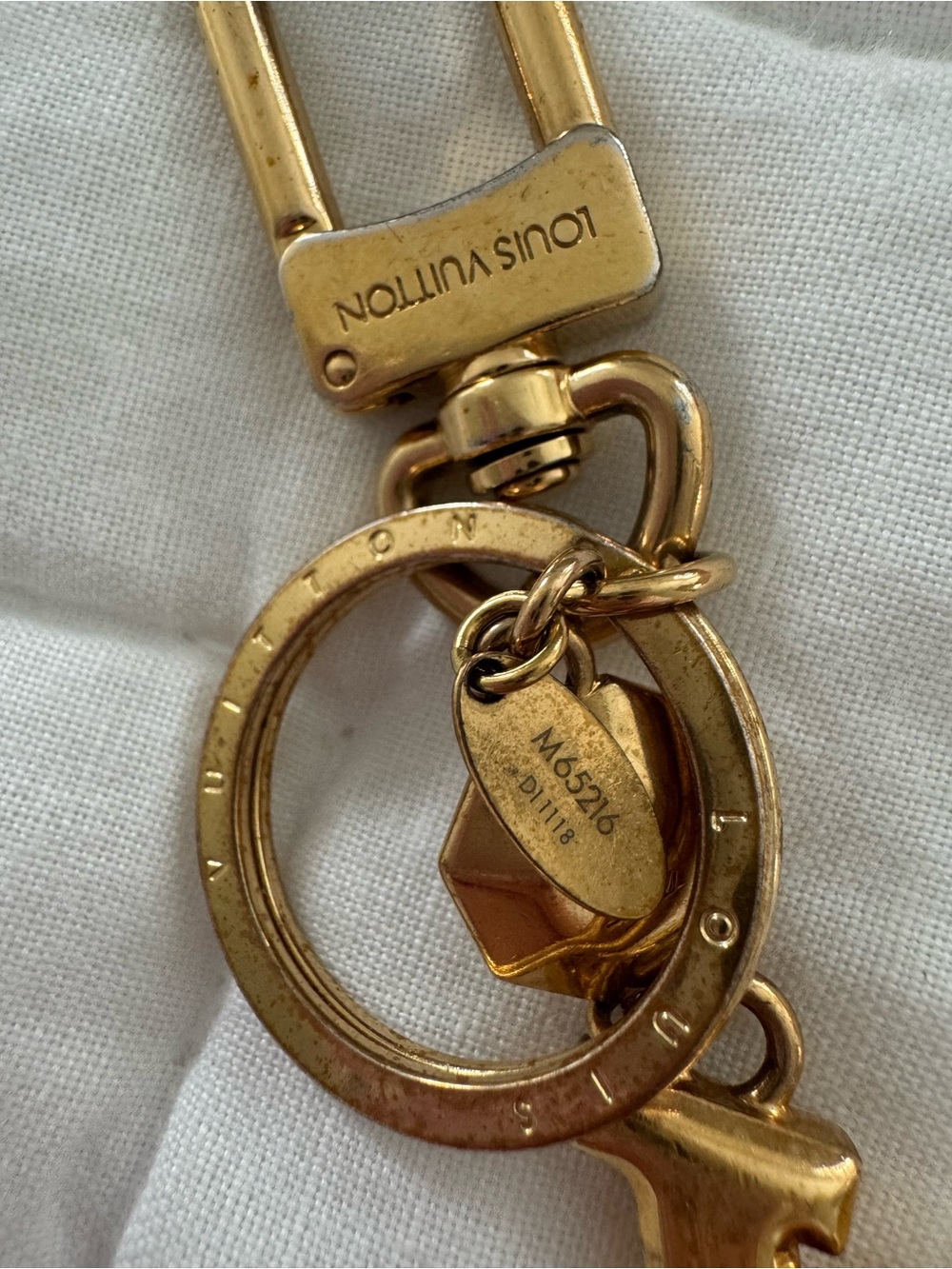 Louis Vuitton Gold-tone LV Monogram Key Charm - Picture 5 of 6